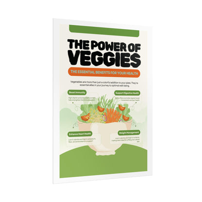 The Power of Veggies Rolled Poster | Vegetable Benefits Informational Wall Art