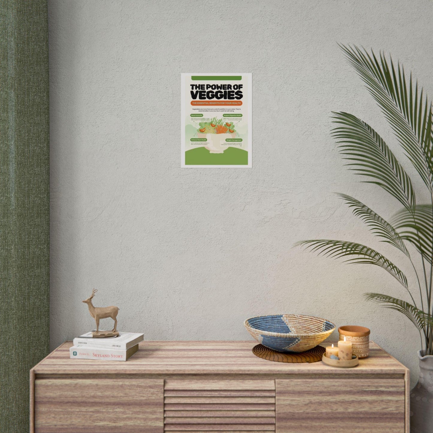 The Power of Veggies Rolled Poster | Vegetable Benefits Informational Wall Art
