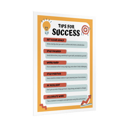 Tips for Success Rolled Poster | Motivational Wall Art, Study Decor