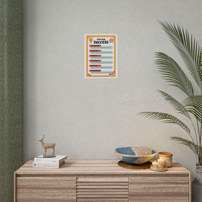Tips for Success Rolled Poster | Motivational Wall Art, Study Decor