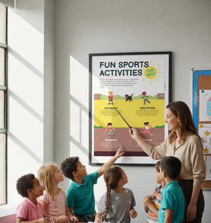 Kids Sports Activities Poster | Playroom Wall Art