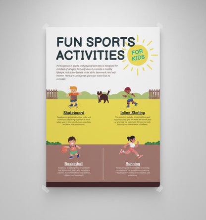 Kids Sports Activities Poster | Playroom Wall Art
