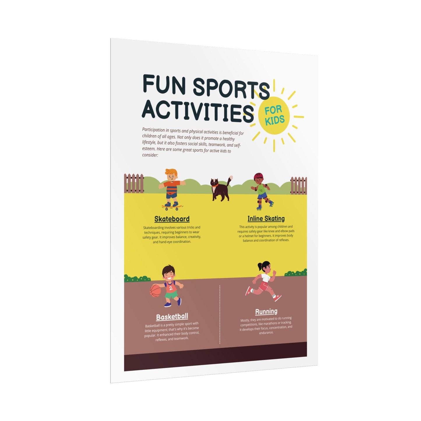 Kids Sports Activities Poster | Playroom Wall Art