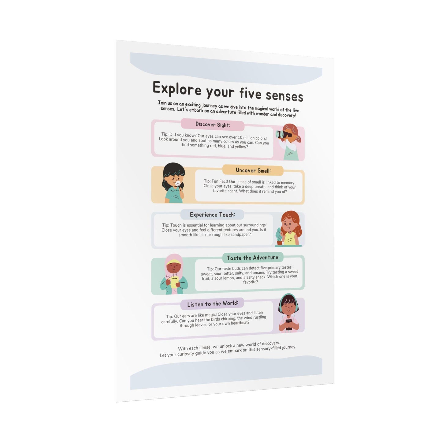 Explore Your Five Senses Rolled Poster | Educational Classroom Decor