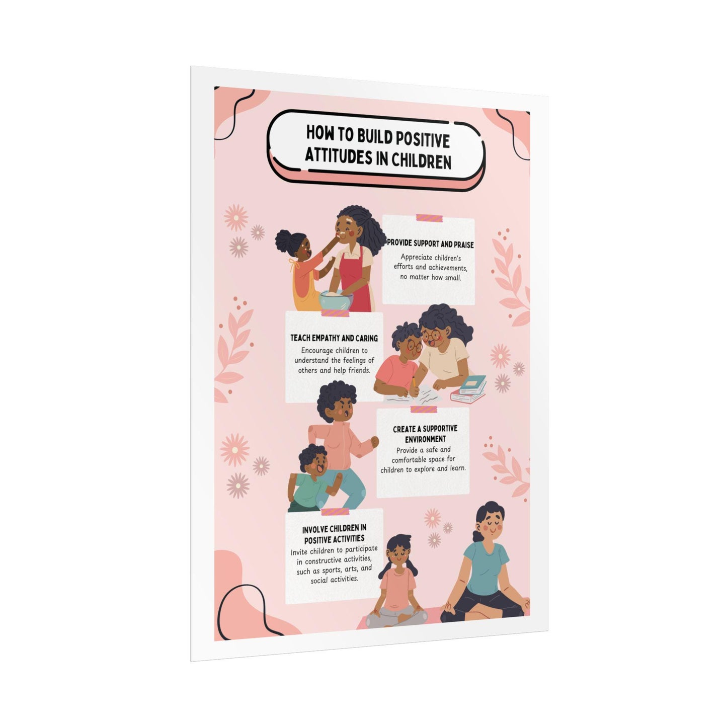 How to Build Positive Attitudes in Children Rolled Poster | Educational Wall Art