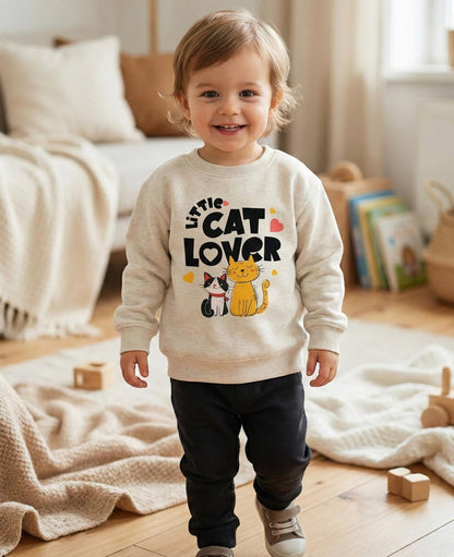 Little Cat Lover Toddler Sweatshirt | Cute Kittens, Heart Design | Unisex toddler sweatshirt