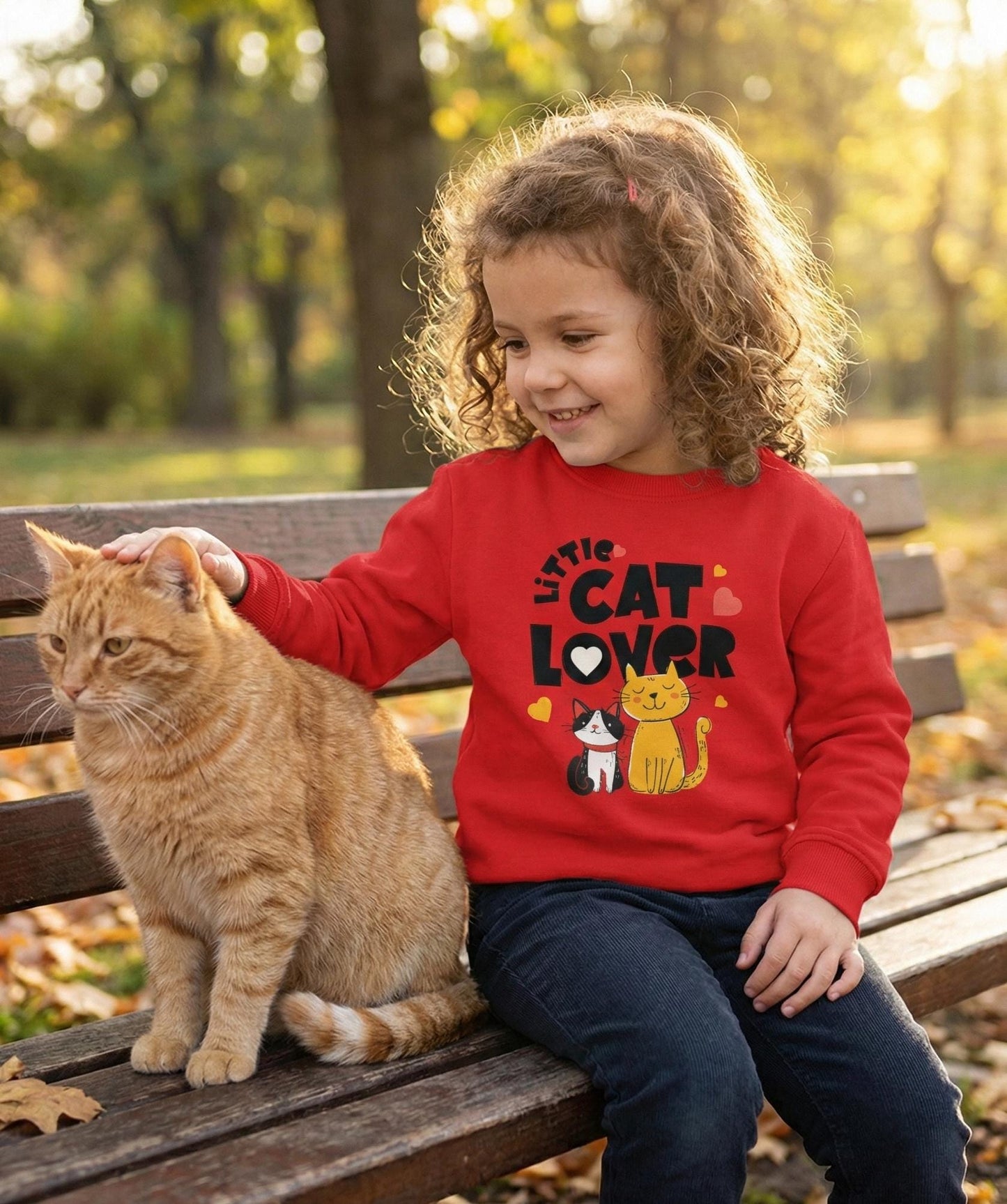 Little Cat Lover Toddler Sweatshirt | Cute Kittens, Heart Design | Unisex toddler sweatshirt