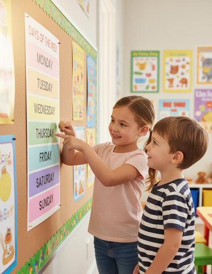 Days of the Week poster | Rolled Poster, Rainbow Pastel Classroom Print