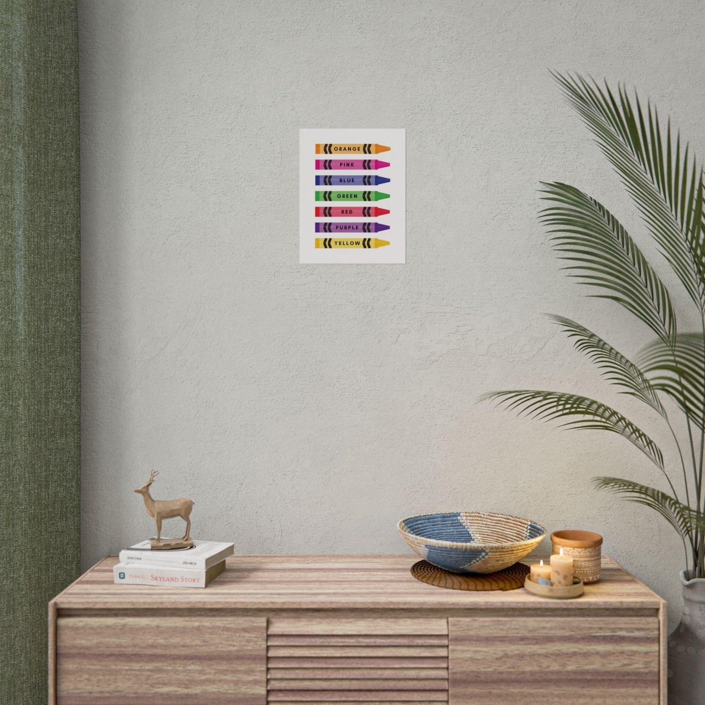 Color Crayon Labels Rolled Posters | Rainbow Classroom Art Print