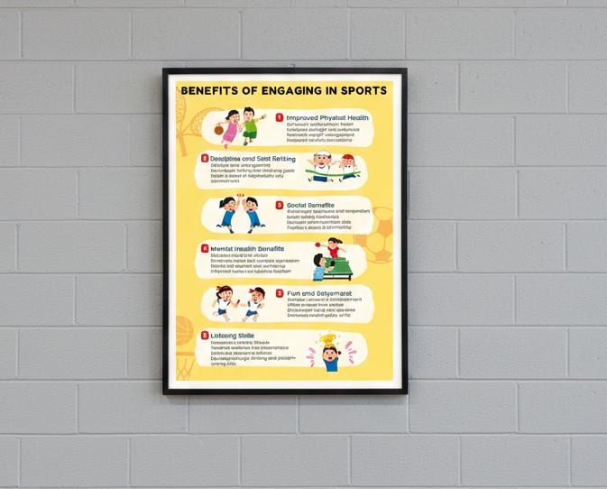 Benefits of Engaging in Sports Poster Rolled Posters | Educational Sports Infographic