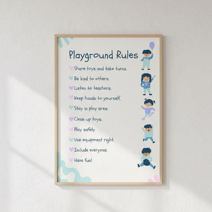Playground Rules poster | Rolled Poster, Kids Classroom Decor