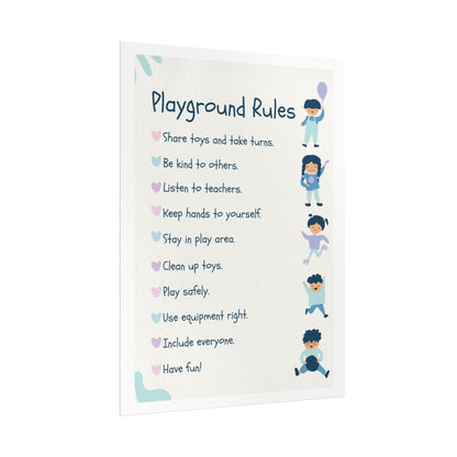 Playground Rules poster | Rolled Poster, Kids Classroom Decor