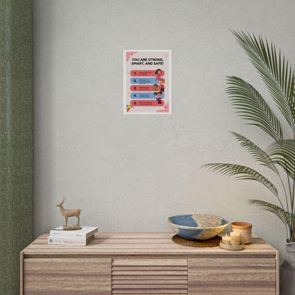 You Are Strong Smart and Safe kids classroom poster Rolled Poster | Positive Behavior Chart