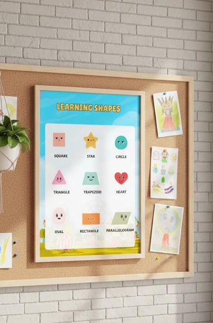 Learning Shapes Rolled Poster | Kids Educational Wall Decor