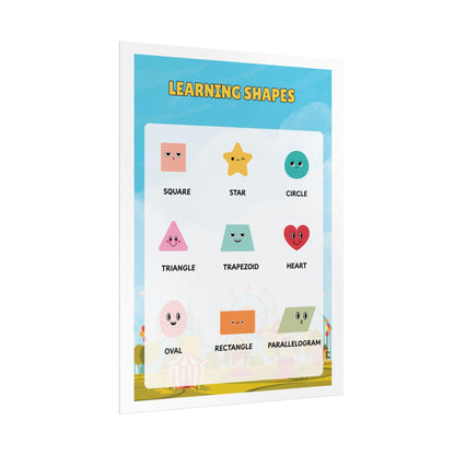 Learning Shapes Rolled Poster | Kids Educational Wall Decor