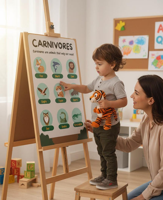 Carnivores Animal Chart Rolled Poster | Educational Nursery Wall Art