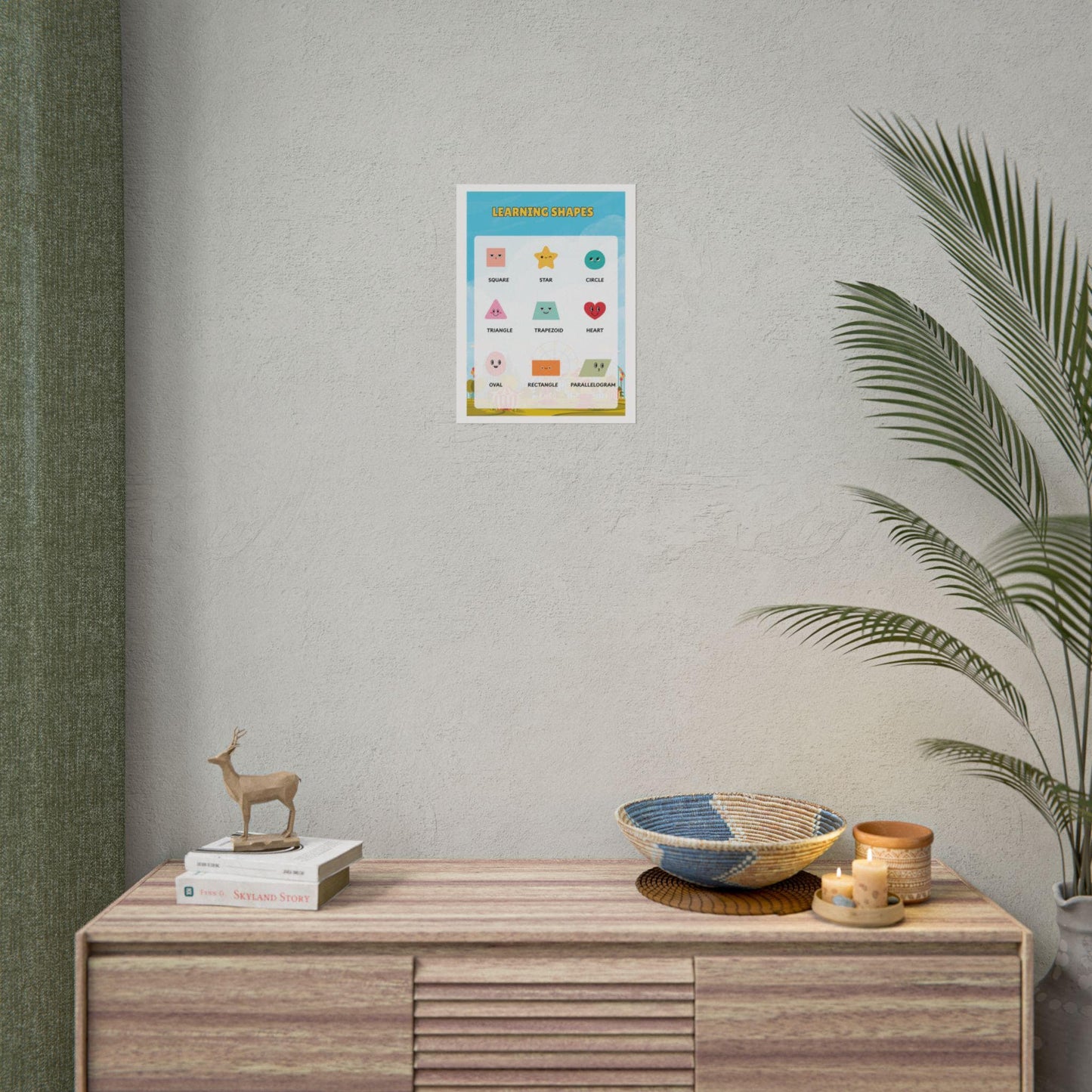 Learning Shapes Rolled Poster | Kids Educational Wall Decor