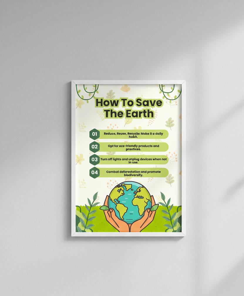How To Save The Earth Poster | Rolled Poster, Eco Tips, Earth Day Wall Art