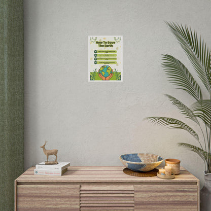 How To Save The Earth Poster | Rolled Poster, Eco Tips, Earth Day Wall Art