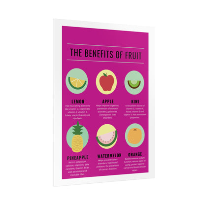 The Benefits of Fruit Rolled Poster | Fruit Illustration, Kitchen Wall Art