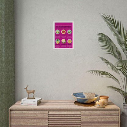 The Benefits of Fruit Rolled Poster | Fruit Illustration, Kitchen Wall Art