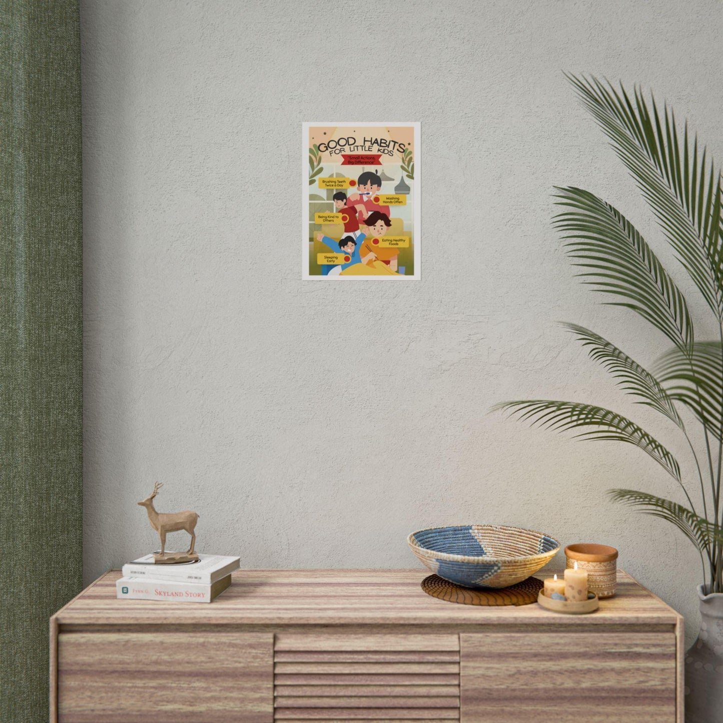 Good Habits for Little Kids Poster | Rolled Educational Kids Room Decor