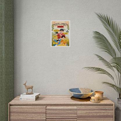 Good Habits for Little Kids Poster | Rolled Educational Kids Room Decor