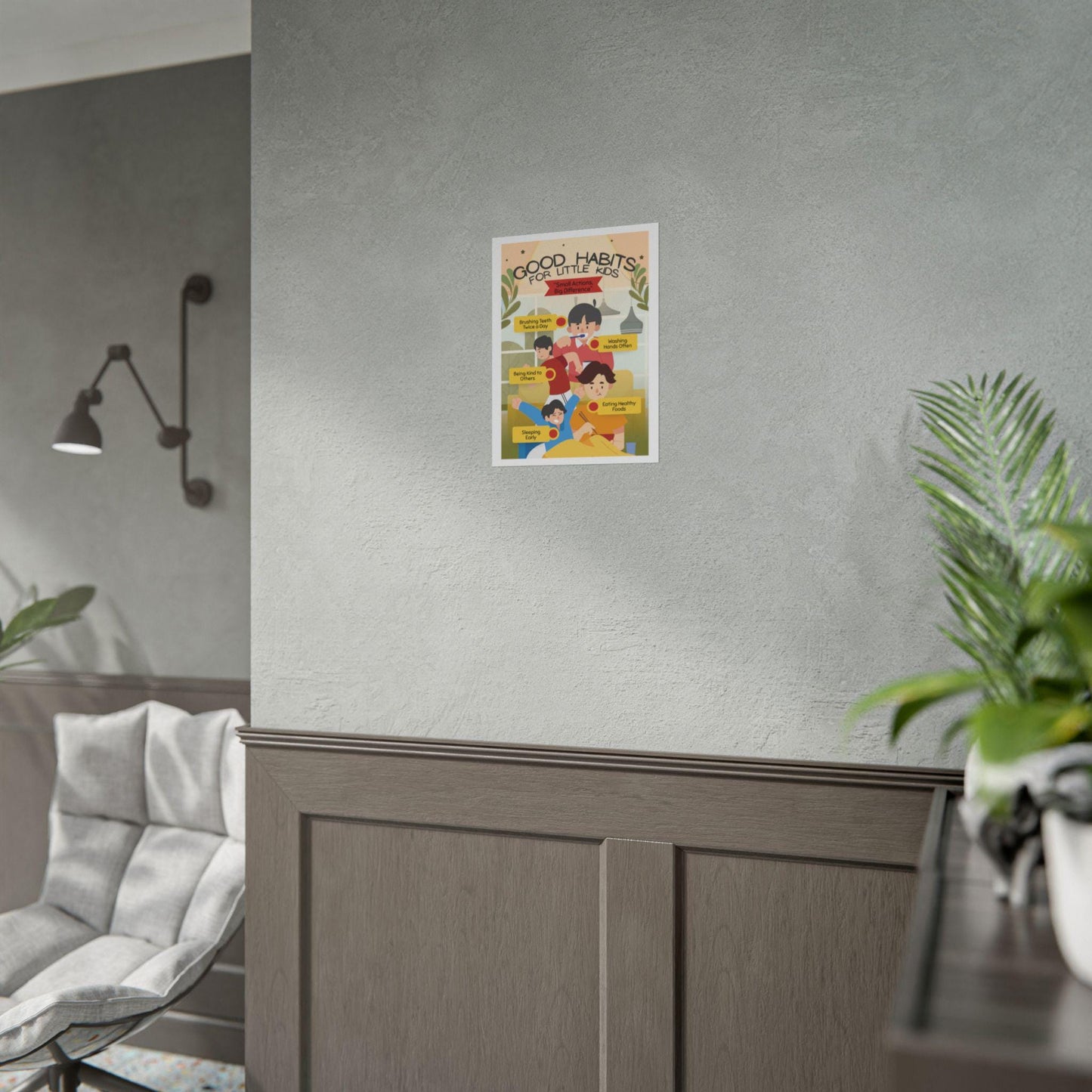 Good Habits for Little Kids Poster | Rolled Educational Kids Room Decor