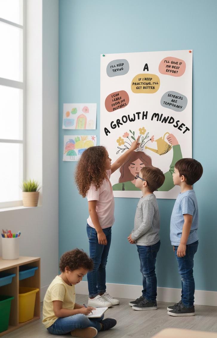 Growth Mindset Poster | Motivational Rolled Poster, Classroom Decor
