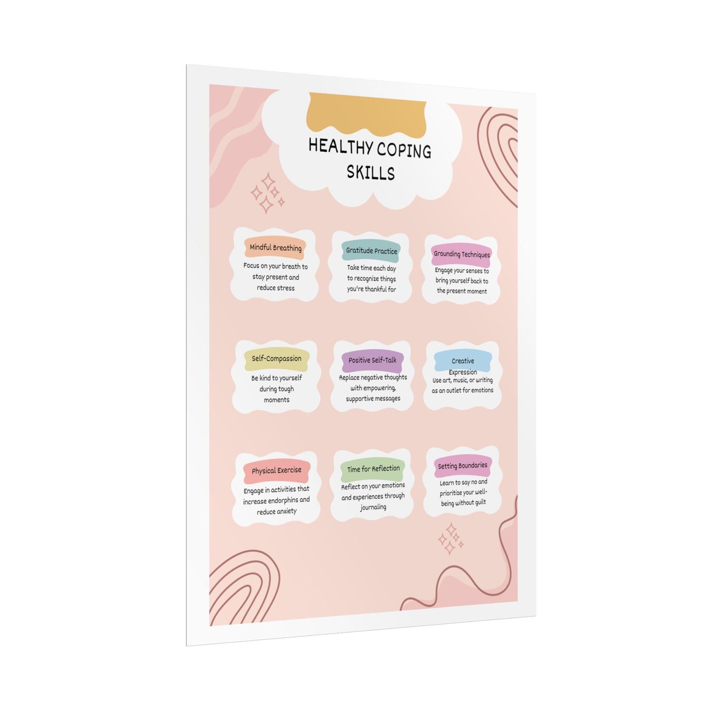 Healthy Coping Skills Poster | Rolled Poster