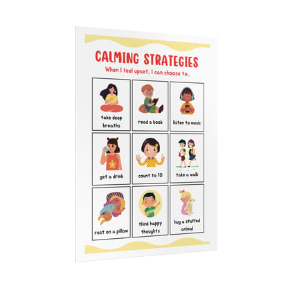 Calming Strategies Rolled Poster | Kids Emotions Coping Skills Chart