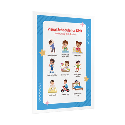 Visual Schedule for Kids Rolled Poster | Daily Routine Chart, Morning to Bedtime