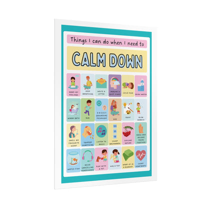 Calm Down Strategies Rolled Poster | Kids Emotions Coping Skills Chart