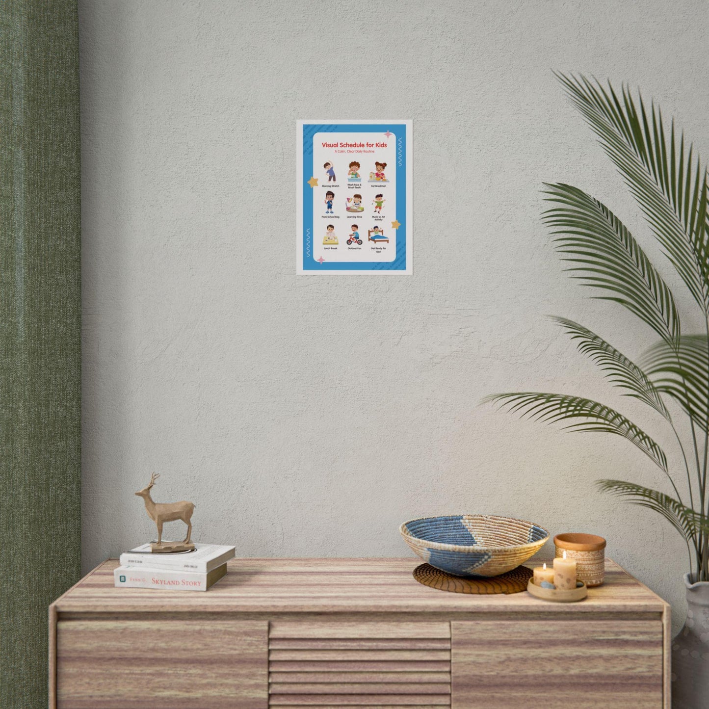 Visual Schedule for Kids Rolled Poster | Daily Routine Chart, Morning to Bedtime