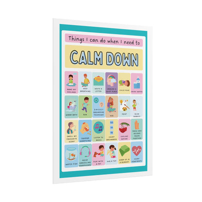 Calm Down Strategies Rolled Poster | Kids Emotions Coping Skills Chart