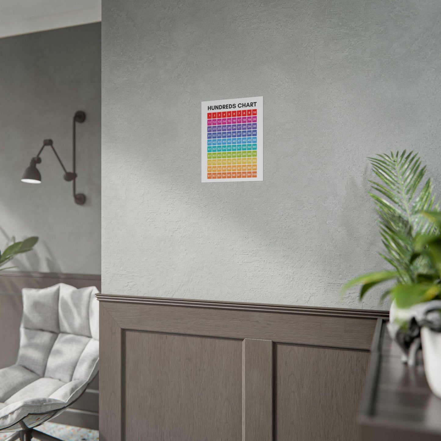 Rainbow Hundreds Chart Poster | Rolled Poster, Classroom Number Wall Chart