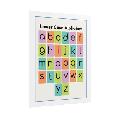 Lower Case Alphabet Rolled Poster | Color Block Letters, Classroom Wall Art