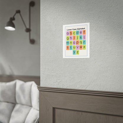 Lower Case Alphabet Rolled Poster | Color Block Letters, Classroom Wall Art