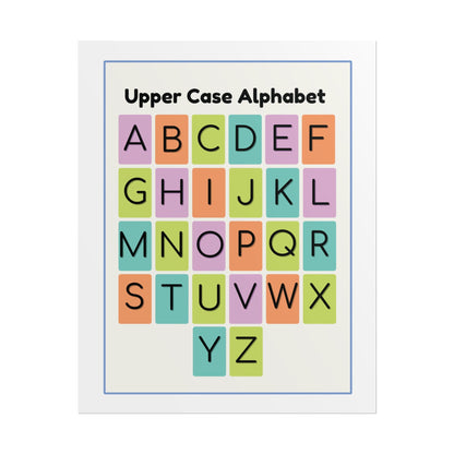 Upper Case Alphabet Poster | Rolled Poster, Colorful Letter Grid Classroom Decor