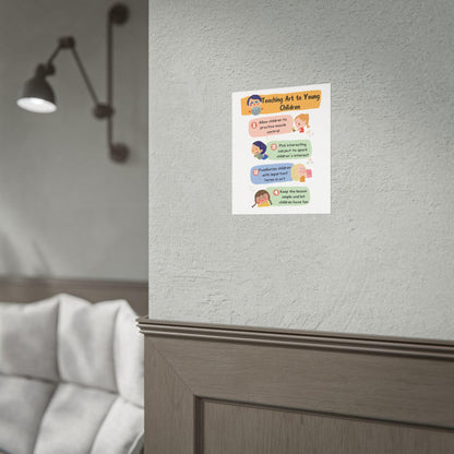 Teaching Art to Young Children Rolled Poster | Classroom Art Tips, Kid-Friendly Illustration