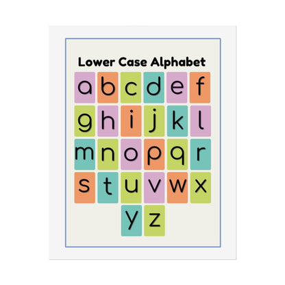 Lower Case Alphabet Rolled Poster | Color Block Letters, Classroom Wall Art