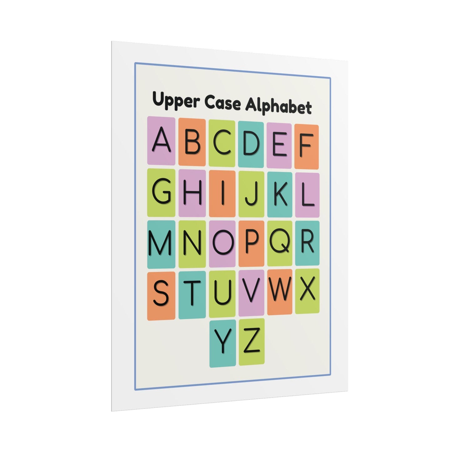 Upper Case Alphabet Poster | Rolled Poster, Colorful Letter Grid Classroom Decor