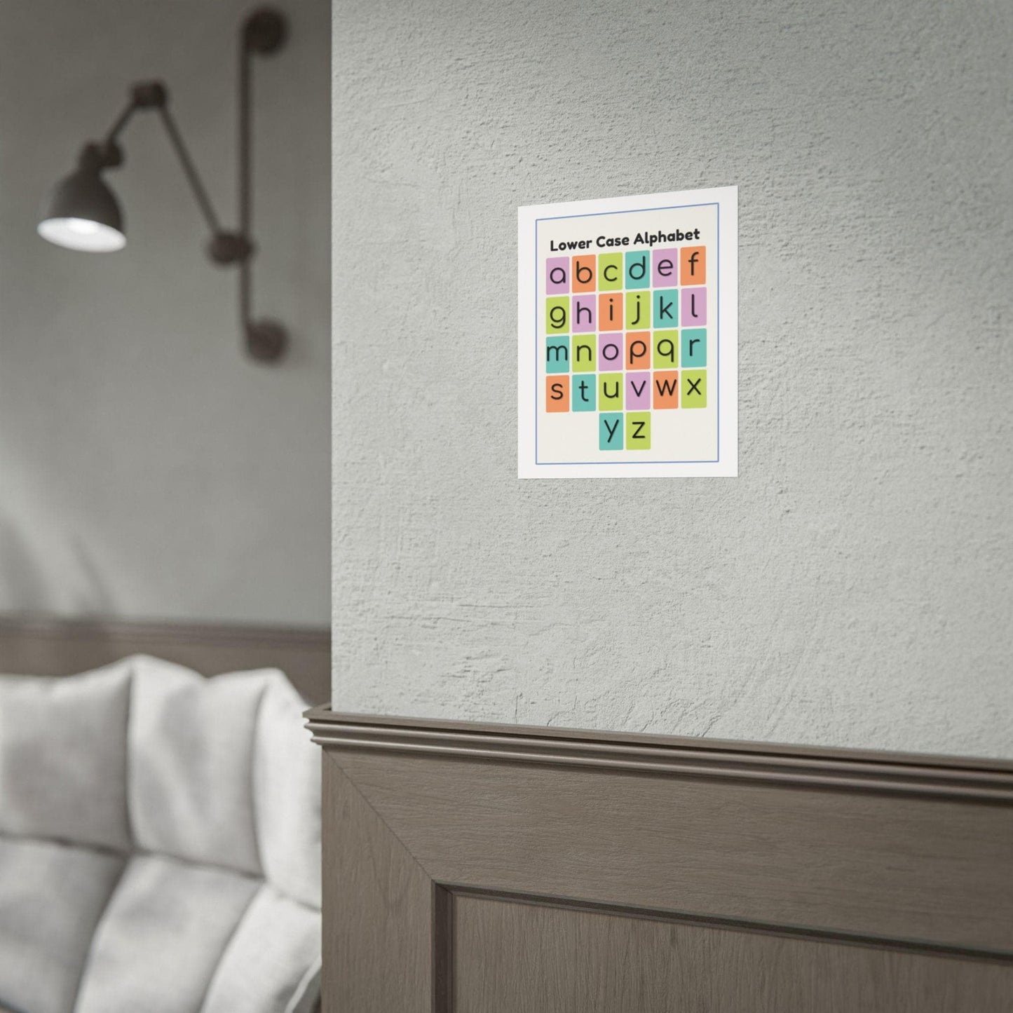 Lower Case Alphabet Rolled Poster | Color Block Letters, Classroom Wall Art