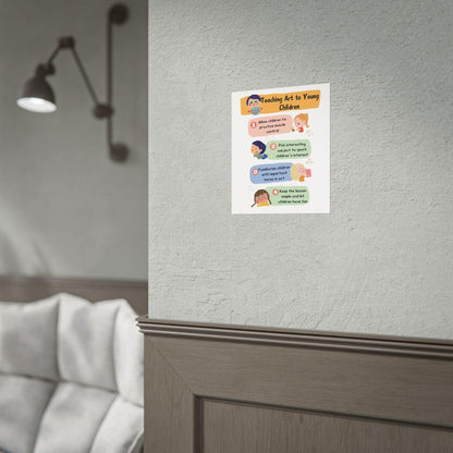 Teaching Art to Young Children Rolled Poster | Classroom Art Tips, Kid-Friendly Illustration