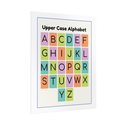 Upper Case Alphabet Poster | Rolled Poster, Colorful Letter Grid Classroom Decor