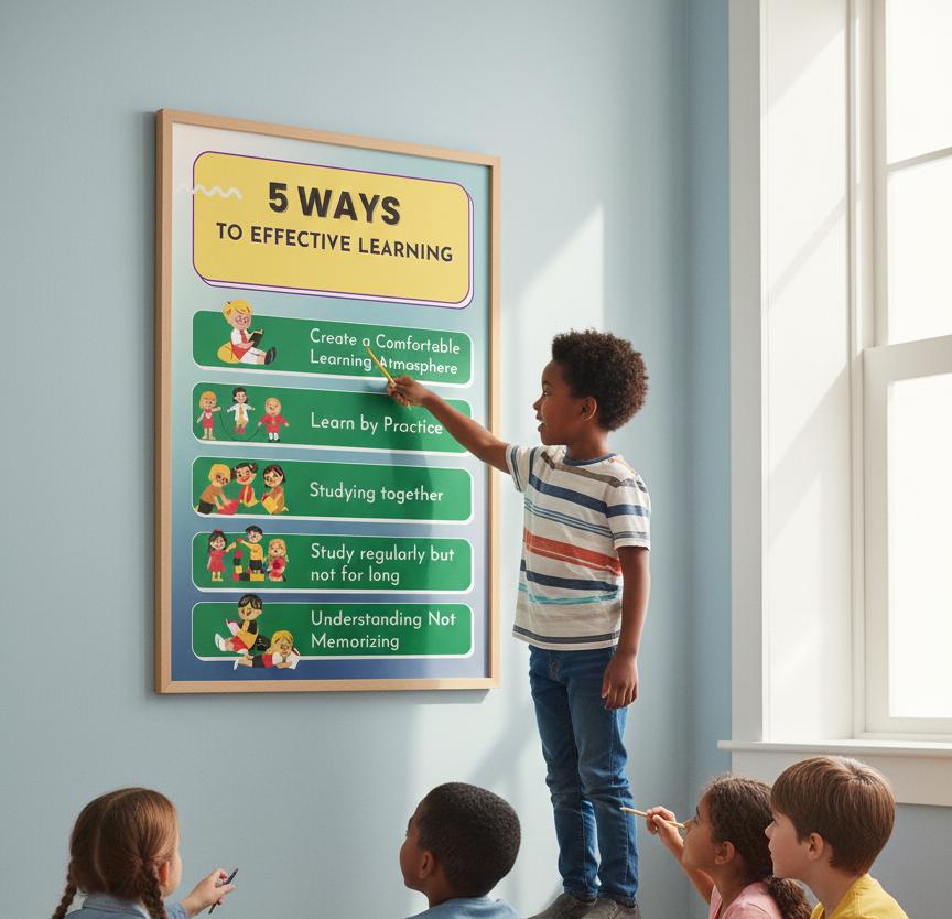 5 Ways to Effective Learning Rolled Poster | Educational Classroom Wall Art