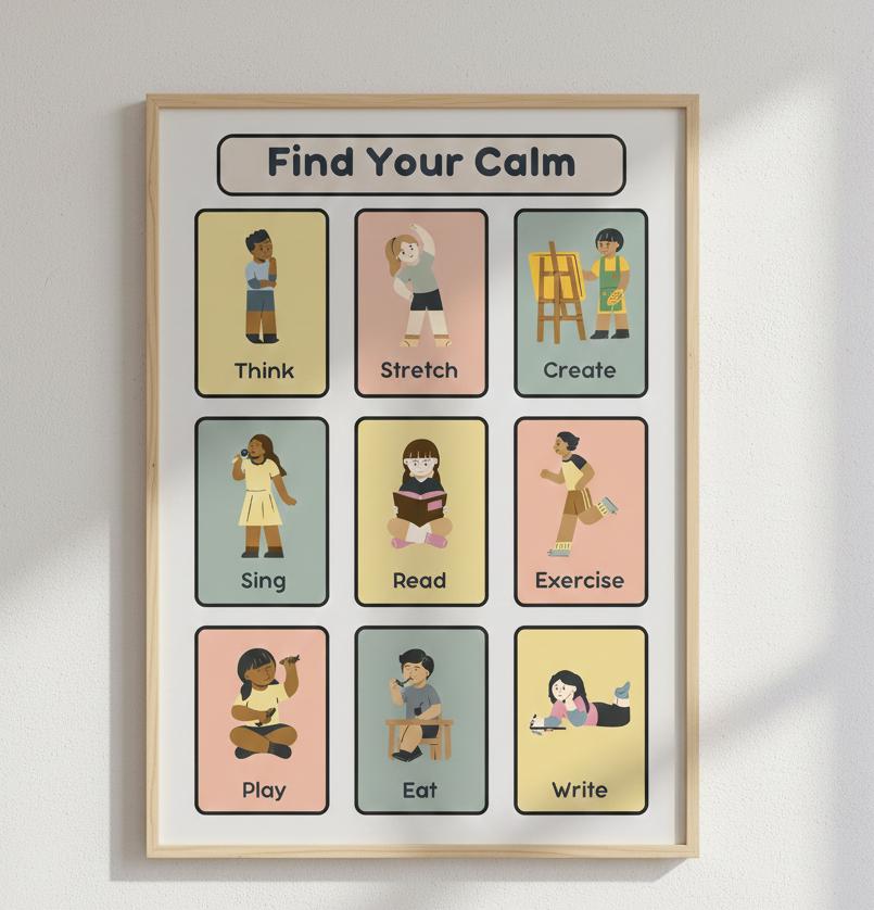 Find Your Calm poster | Relaxation activities wall art, mindfulness print