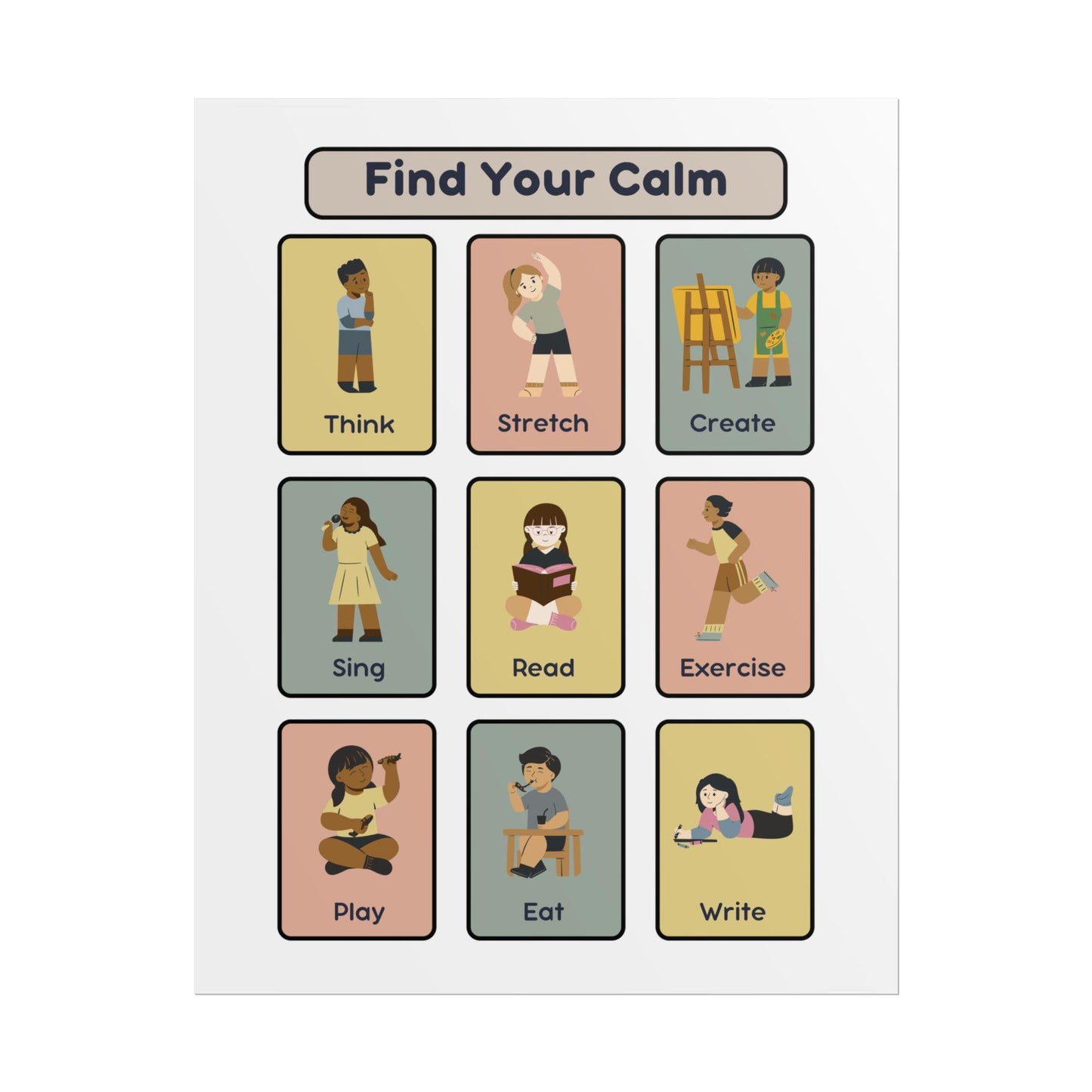 Find Your Calm poster | Relaxation activities wall art, mindfulness print