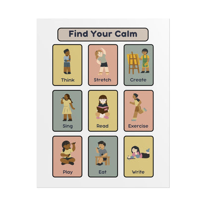 Find Your Calm poster | Relaxation activities wall art, mindfulness print