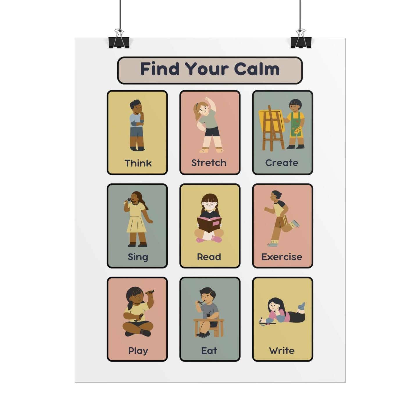 Find Your Calm poster | Relaxation activities wall art, mindfulness print